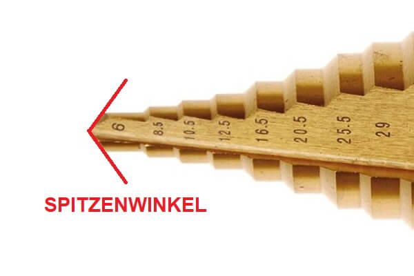 Stufenbohrer Spitzenwinkel